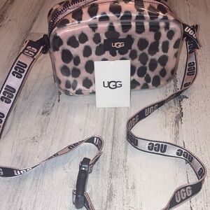 UGG Janey ll Clear Gray and Pink Patterned Crossbody Bag